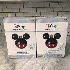 Disney Mickey Mouse Airblown Ornament Set of 2 Christmas New 18" Pump Included